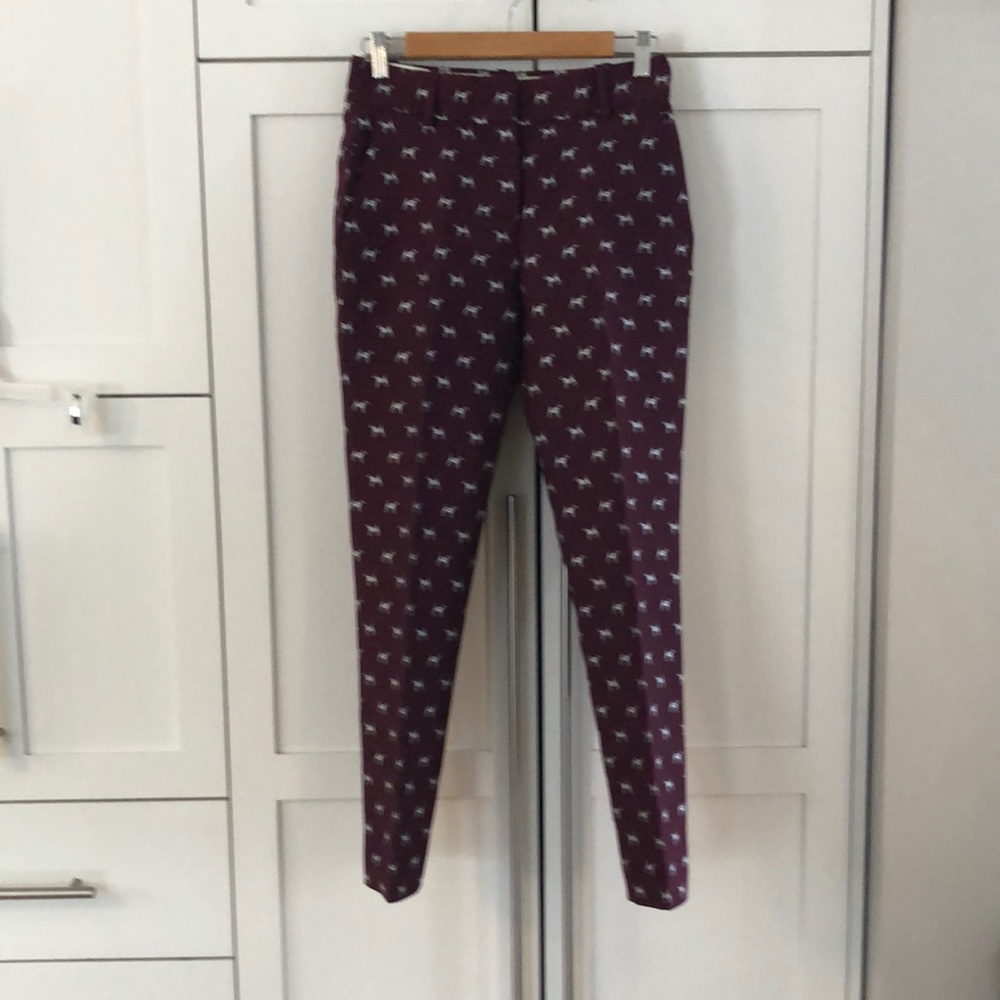 J. Crew Terrier Print Jacquard Cropped Pants 0
